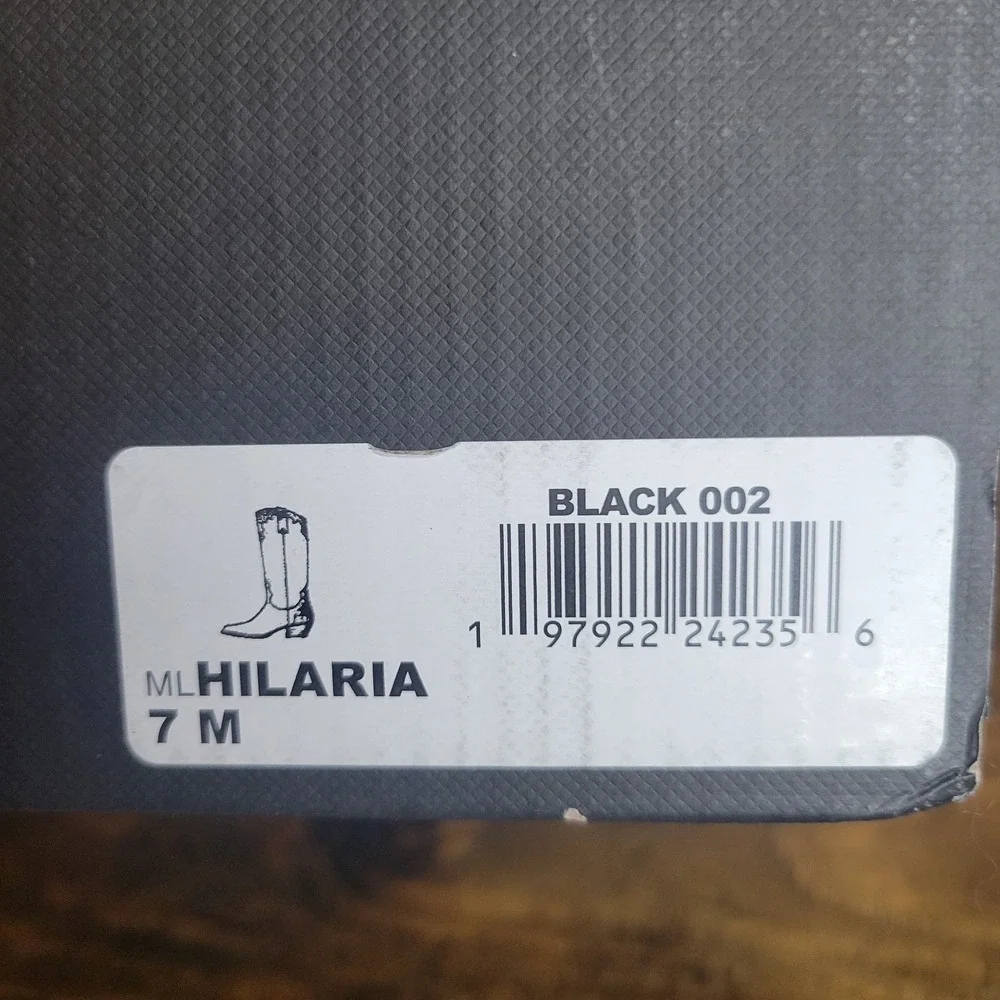 Marc Fisher Women's Hilaria Knee High Boot Black Cowboy Size 7M Festival New Box